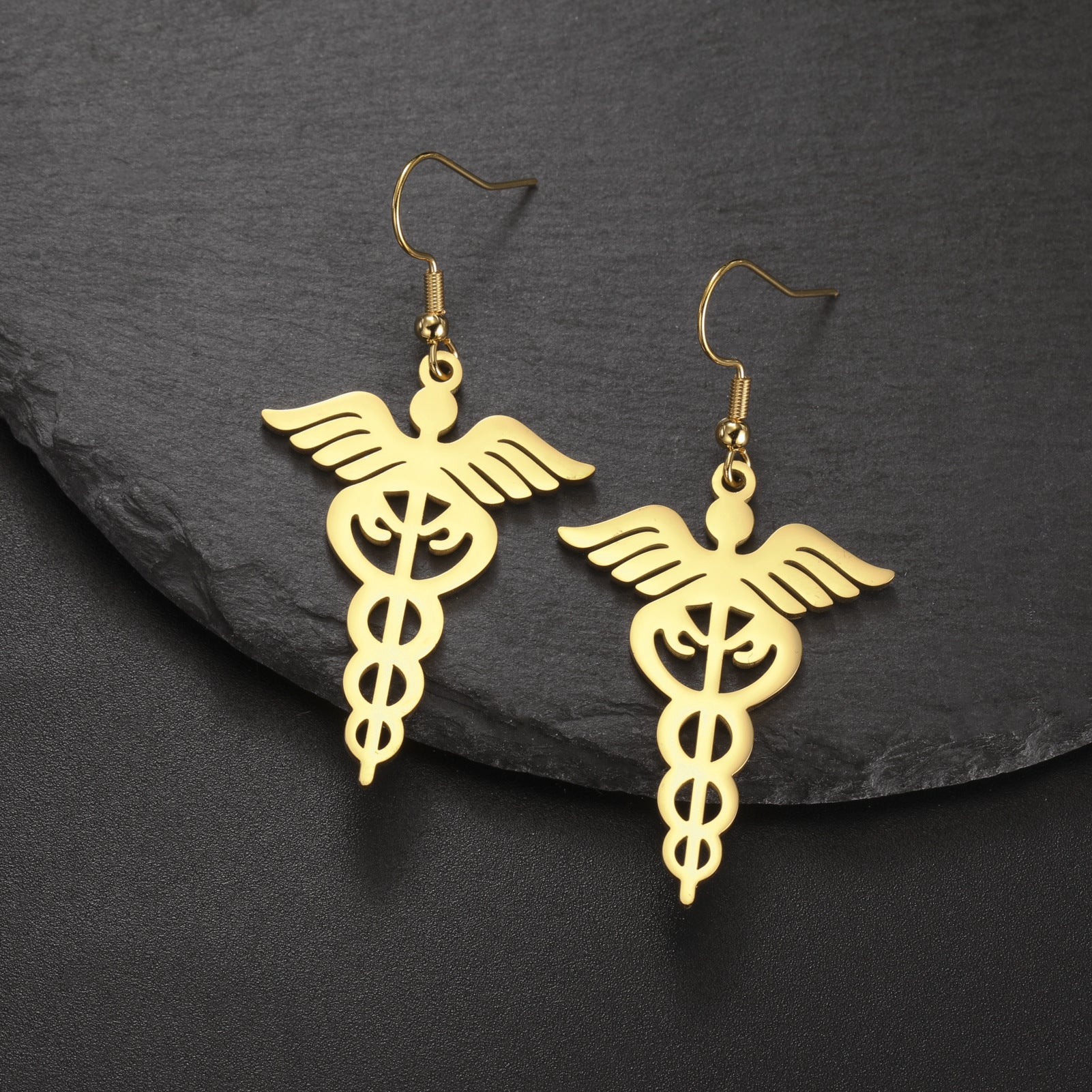 Wholesale Vintage ear hook 304 stainless steel scepter pendant earrings